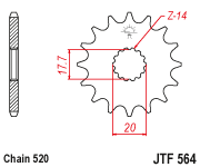 Kettenritzel JT Sprockets JTF 564.14