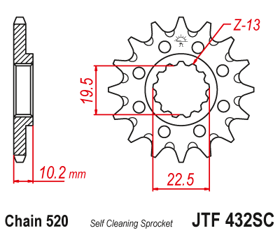 Kettenritzel JT Sprockets JTF 432.13SC